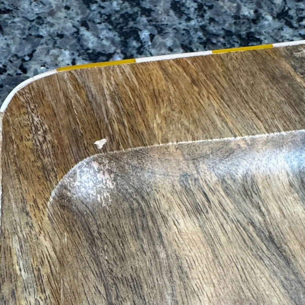 Striped yellow Wooden serving Tray - Picture 10 of 13